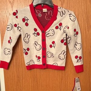 Miffy Kids Sweater with Bunny and Cherry Design - MONOCHROME COLLECTION